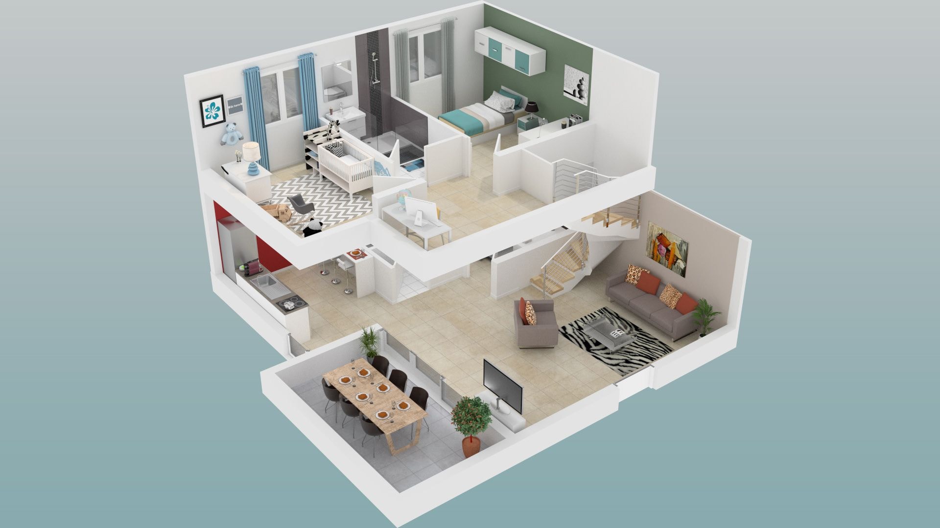  plan  appartement  duplex  3d Infos et ressources