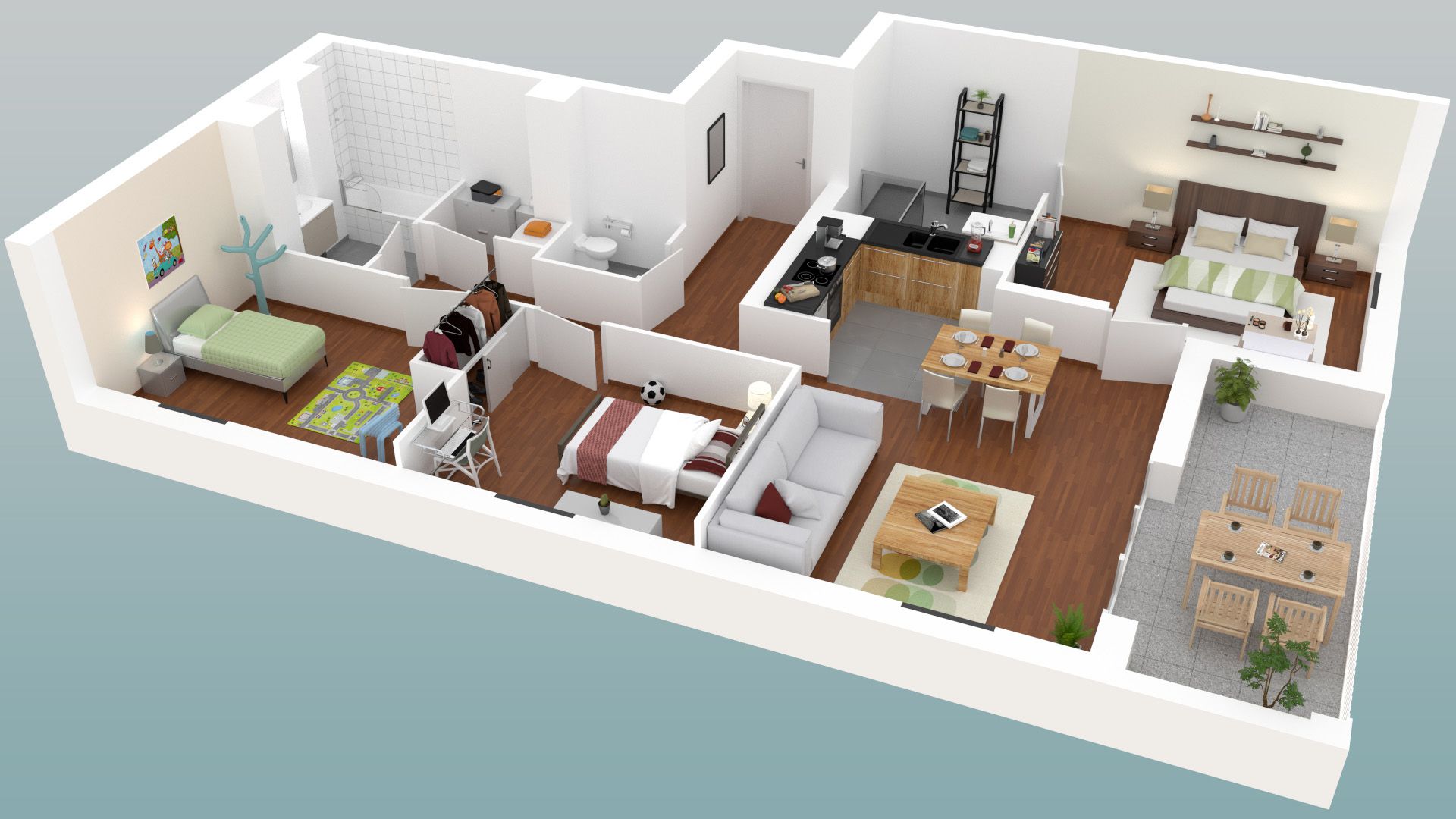 plan appartement 4 chambres