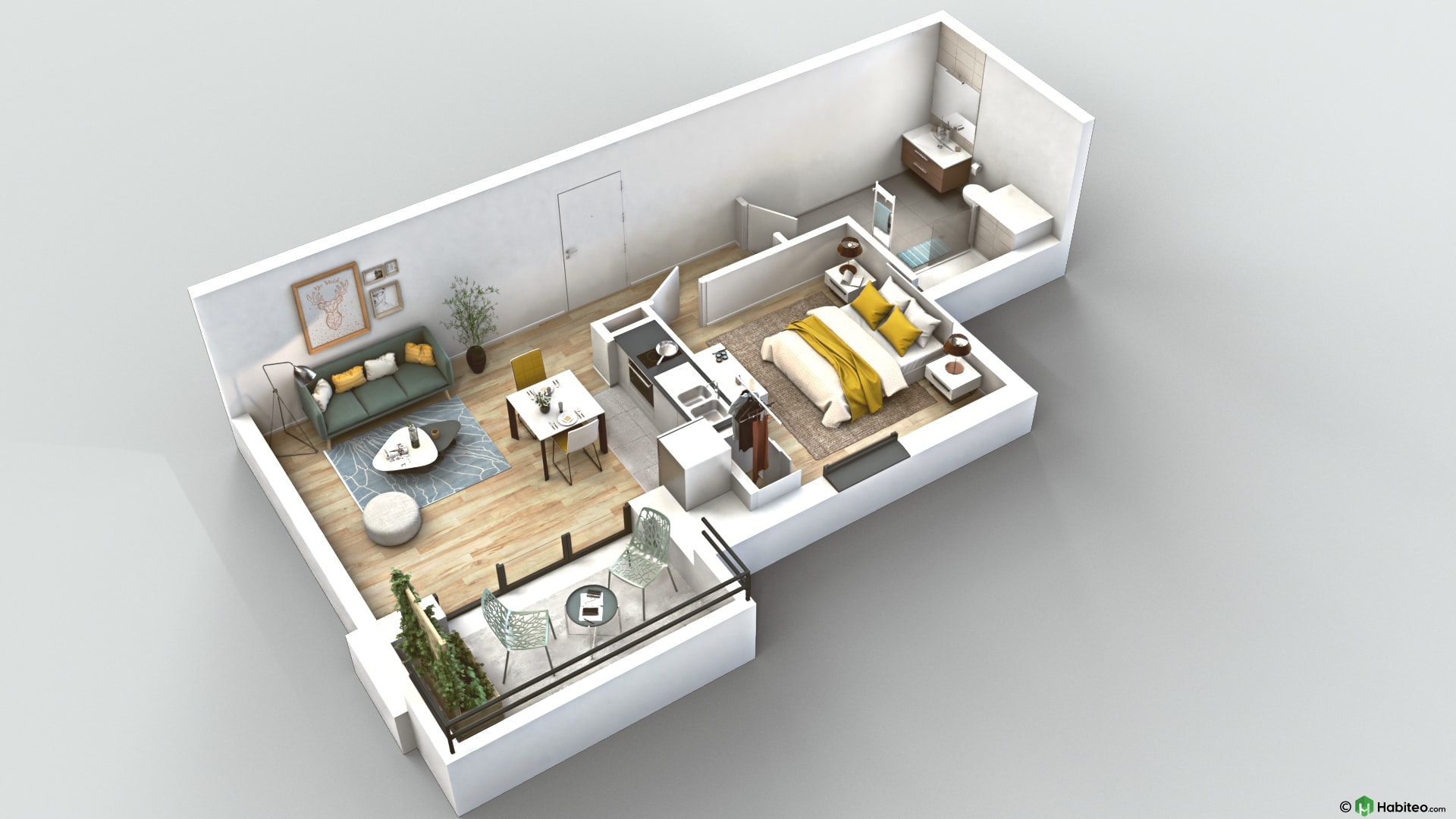 plan d'un appartement t2